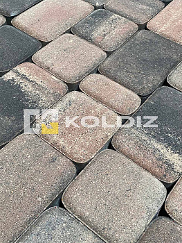 Тротуарная плитка Колдиз Старый город Оникс Колор микс Коралловая