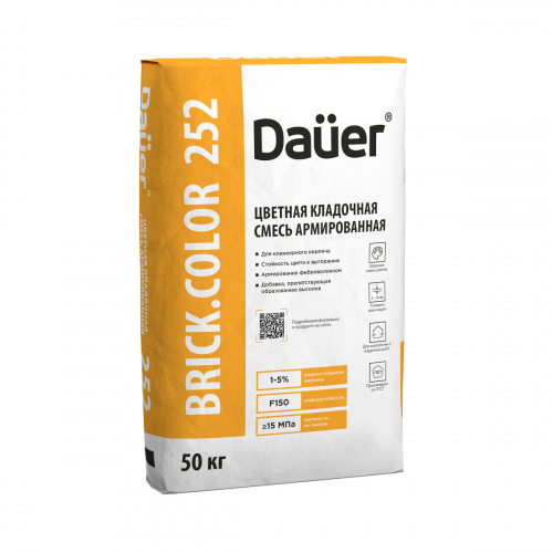 Цветная кладочная смесь армированная Dauer BRICK.COLOR 252 желтая 50 кг